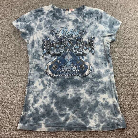 Bejeweled by Susan Fixel Womens Large T Shirt Tie Dye Rhinestone Rock Graphic - Picture 1 of 7